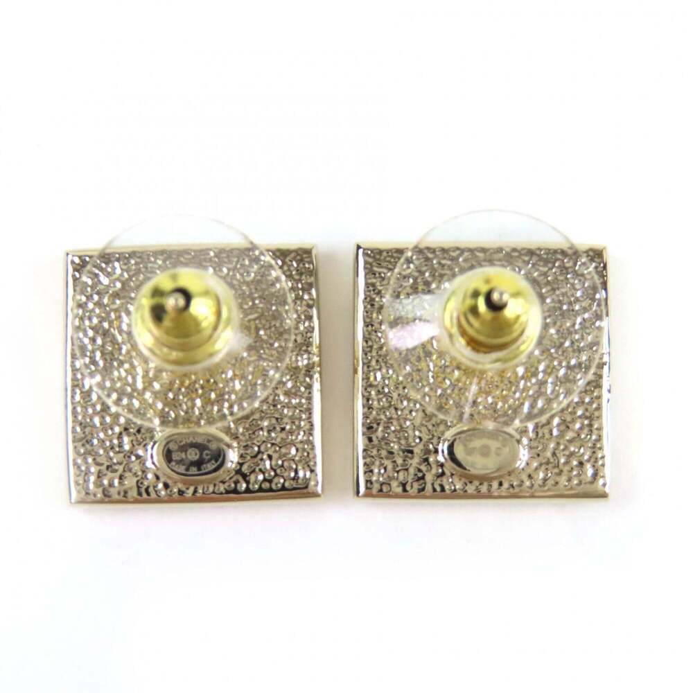 CHANEL Authentic White Logo Earrings - Picture 4 of 6